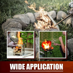 Stainless Steel Pocket Bellows for Campfire Fire Tool