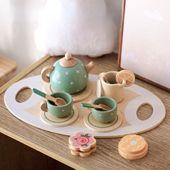 Kids Wooden Dessert Shop Tea Set, 15pcs