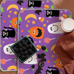 Halloween Ghost Decoration Pattern Drain Pad Kitchen Absorbent Dish Drying Mat