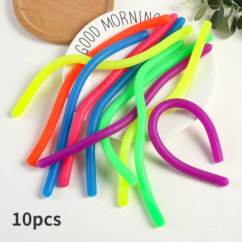 10pcs Soft Rubber TPR Noodle Elastic Rope Toy for Stress Relief