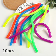10pcs Soft Rubber TPR Noodle Elastic Rope Toy for Stress Relief