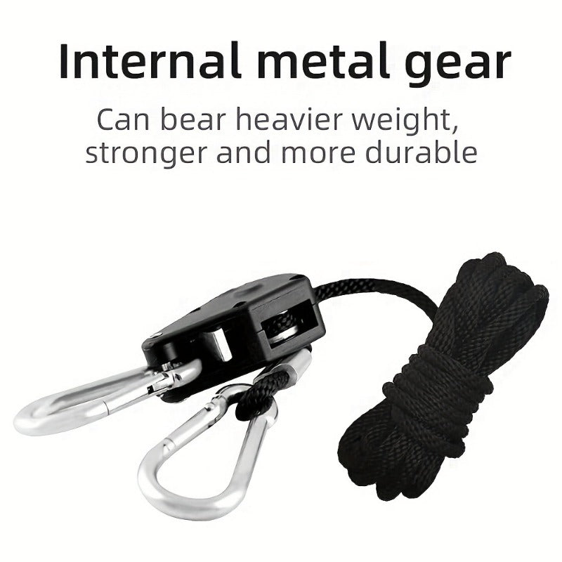 Heavy Duty Ratchet Hanger Adjustable Rope Hangers for Grow Light Fan Filter Room