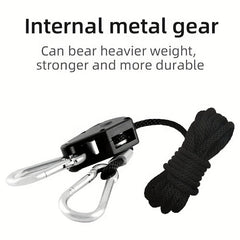 Heavy Duty Ratchet Hanger Adjustable Rope Hangers for Grow Light Fan Filter Room