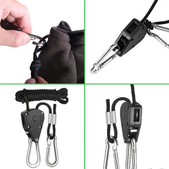 Heavy Duty Ratchet Hanger Adjustable Rope Hangers for Grow Light Fan Filter Room
