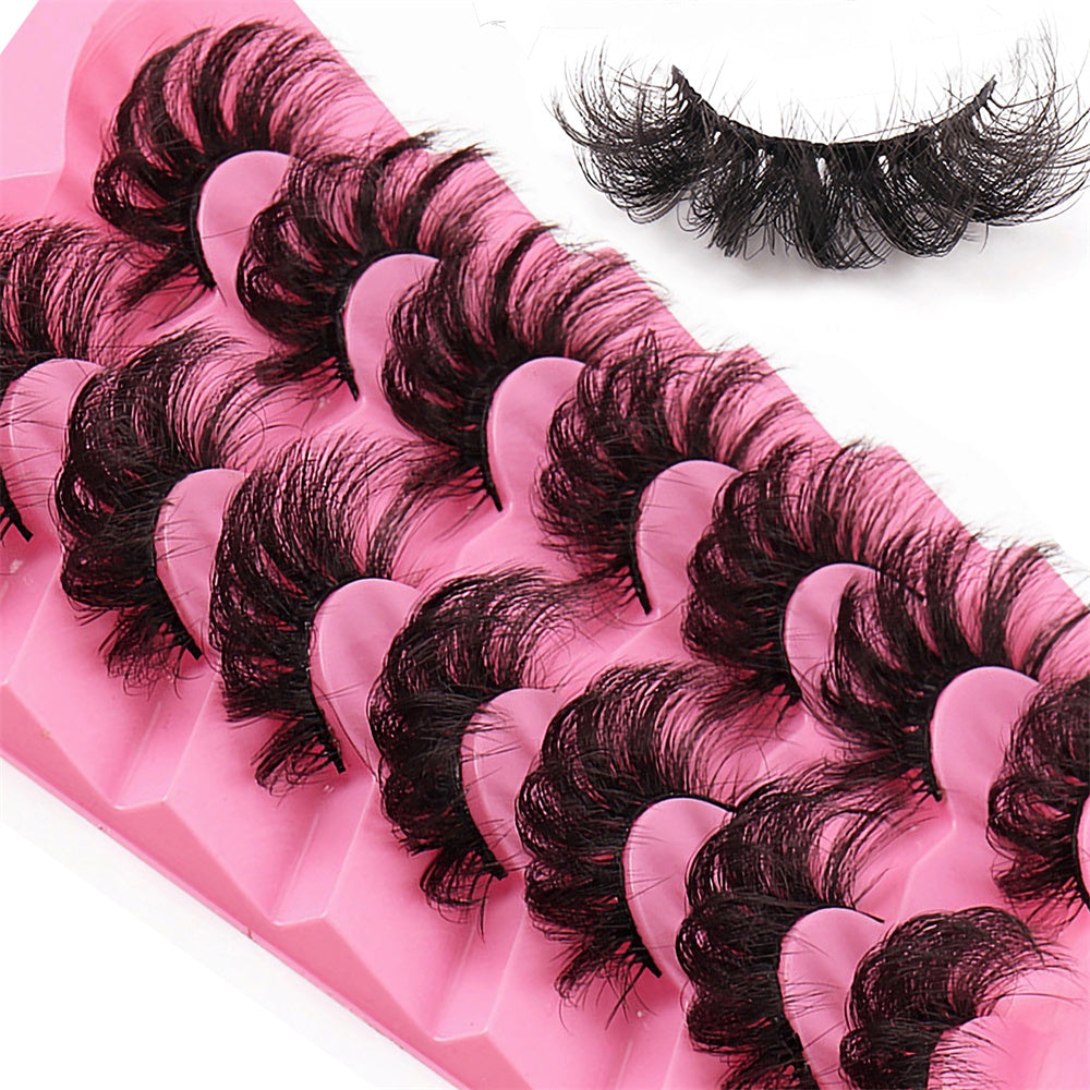 7 Pairs Fluffy Mink Lashes Thick Faux Eyelashes Long Lasting