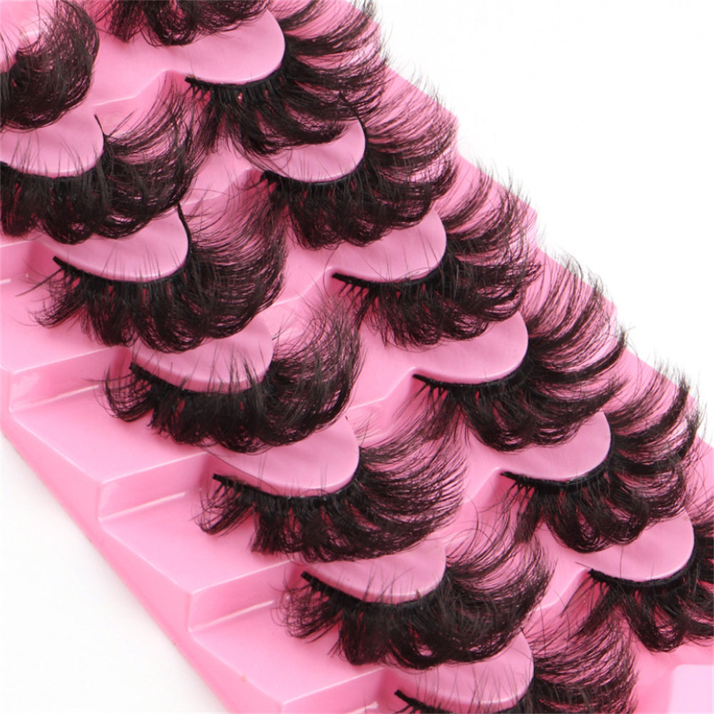 7 Pairs Fluffy Mink Lashes Thick Faux Eyelashes Long Lasting