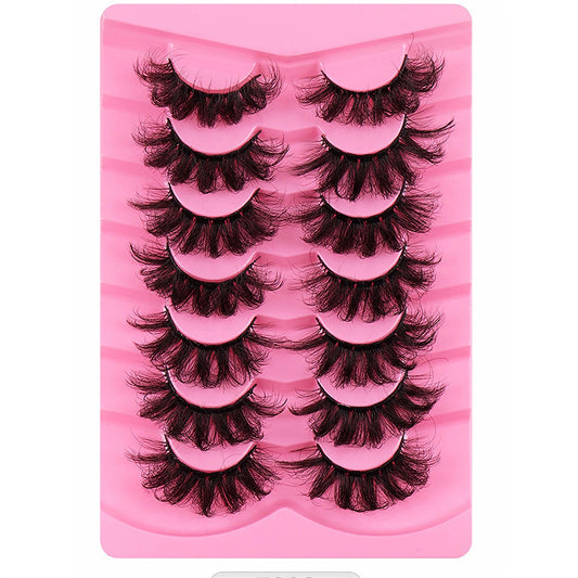 7 Pairs Fluffy Mink Lashes Thick Faux Eyelashes Long Lasting