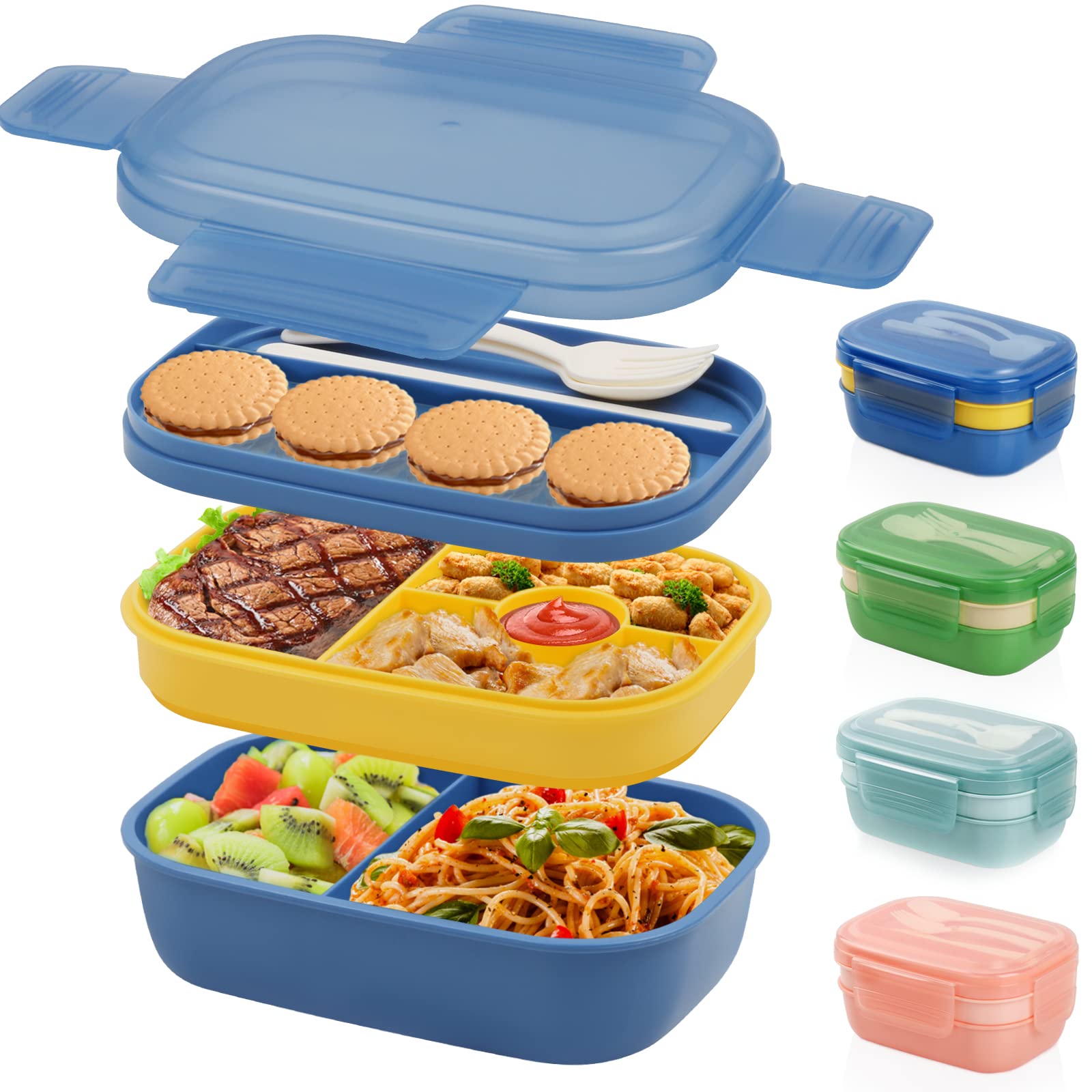 Large Capacity Leak Proof Bento Box 1900ml 50 7oz With Utensil Set