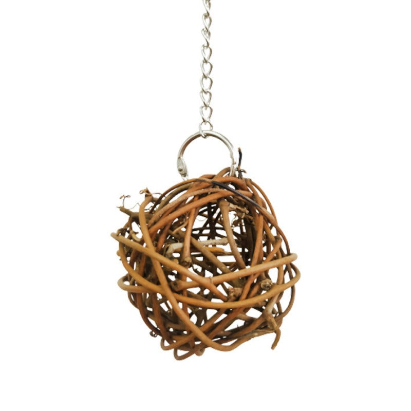 Parrot Bird Toy Handwoven Sling Ball Seaweed Rattan Gourd Tease Supplies