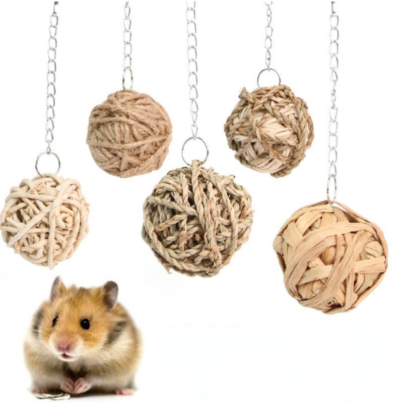 Parrot Bird Toy Handwoven Sling Ball Seaweed Rattan Gourd Tease Supplies