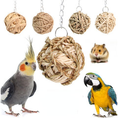 Parrot Bird Toy Handwoven Sling Ball Seaweed Rattan Gourd Tease Supplies
