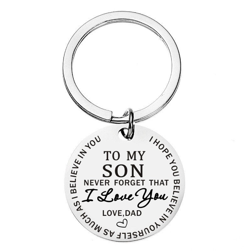 To My Son Daughter Keychain From Dad - Never Forget That I Love You Forever