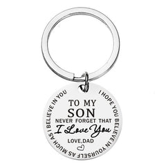 To My Son Daughter Keychain From Dad - Never Forget That I Love You Forever