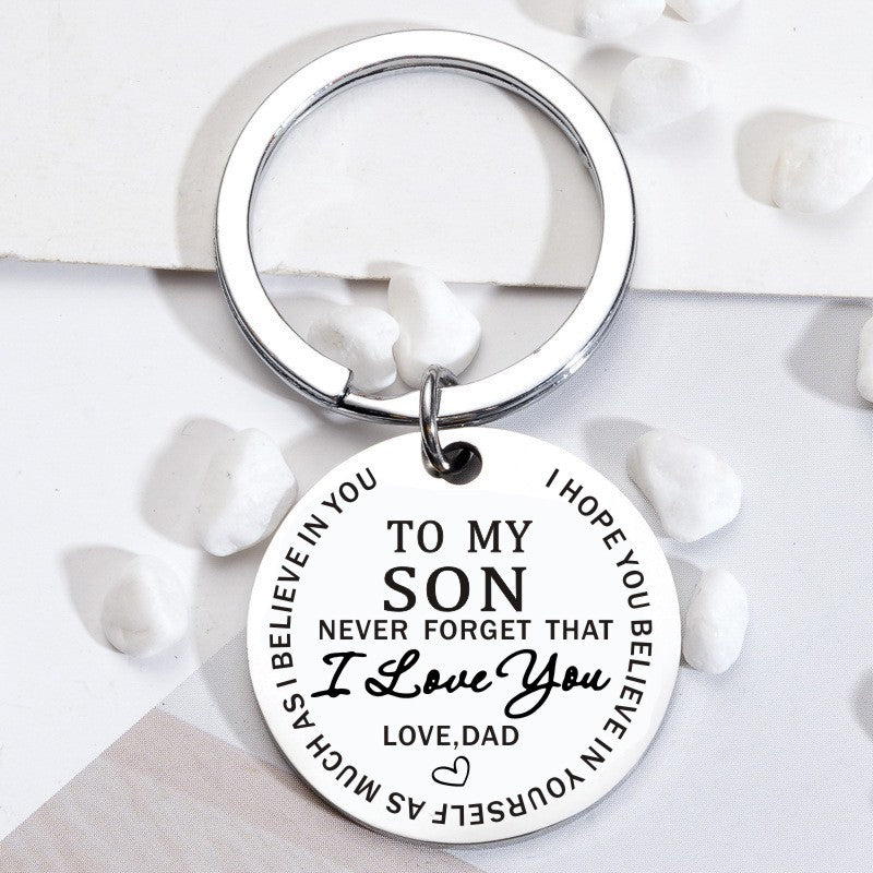 To My Son Daughter Keychain From Dad - Never Forget That I Love You Forever