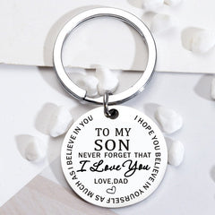 To My Son Daughter Keychain From Dad - Never Forget That I Love You Forever