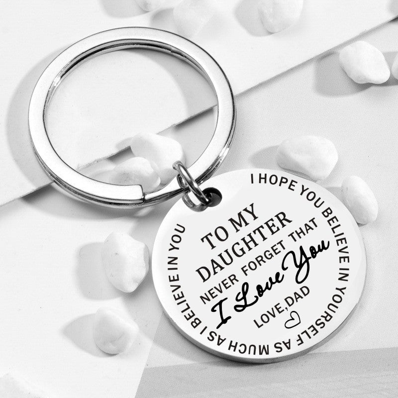 To My Son Daughter Keychain From Dad - Never Forget That I Love You Forever