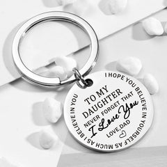To My Son Daughter Keychain From Dad - Never Forget That I Love You Forever