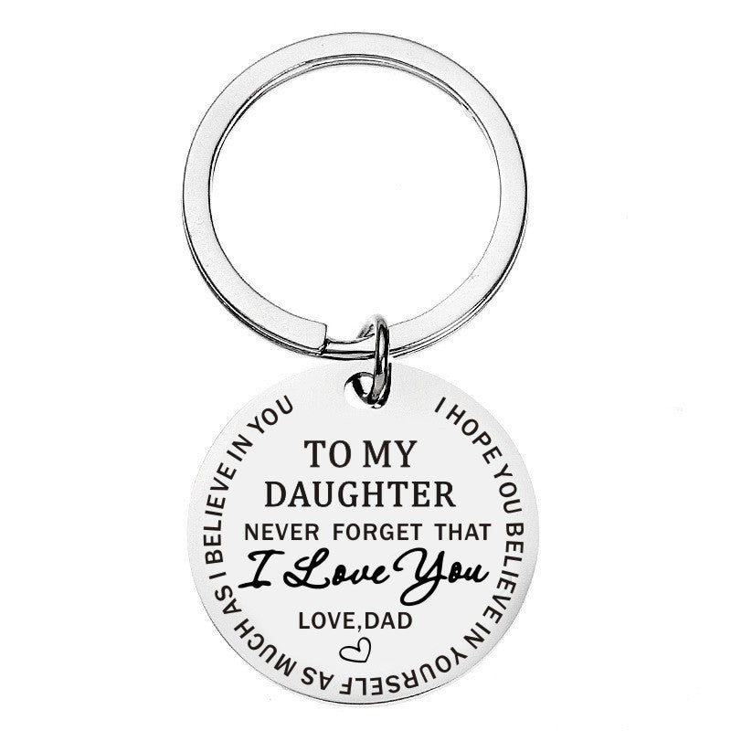 To My Son Daughter Keychain From Dad - Never Forget That I Love You Forever