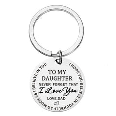To My Son Daughter Keychain From Dad - Never Forget That I Love You Forever