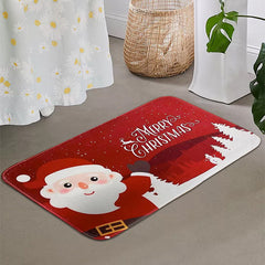 Santa Claus Floor Mat Soft Non-slip Bath Rug Christmas Decoration Carpet