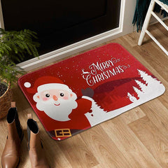 Santa Claus Floor Mat Soft Non-slip Bath Rug Christmas Decoration Carpet