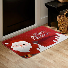 Santa Claus Floor Mat Soft Non-slip Bath Rug Christmas Decoration Carpet