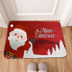 Santa Claus Floor Mat Soft Non-slip Bath Rug Christmas Decoration Carpet
