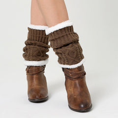 Knitted Thickened Knee Pads Leg Warmer Covers - Winter Camping Travel