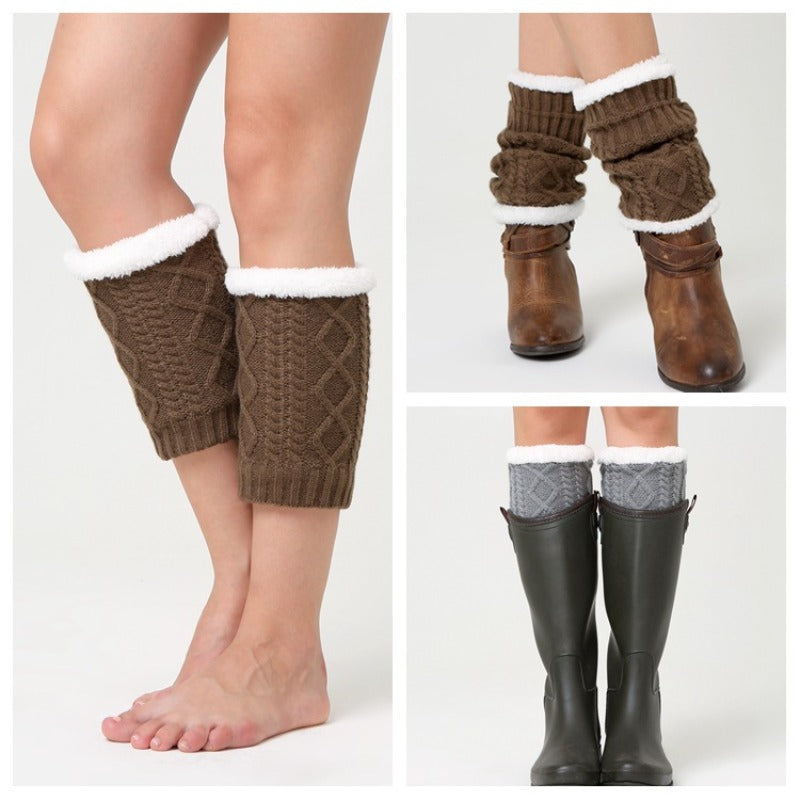 Knitted Thickened Knee Pads Leg Warmer Covers - Winter Camping Travel