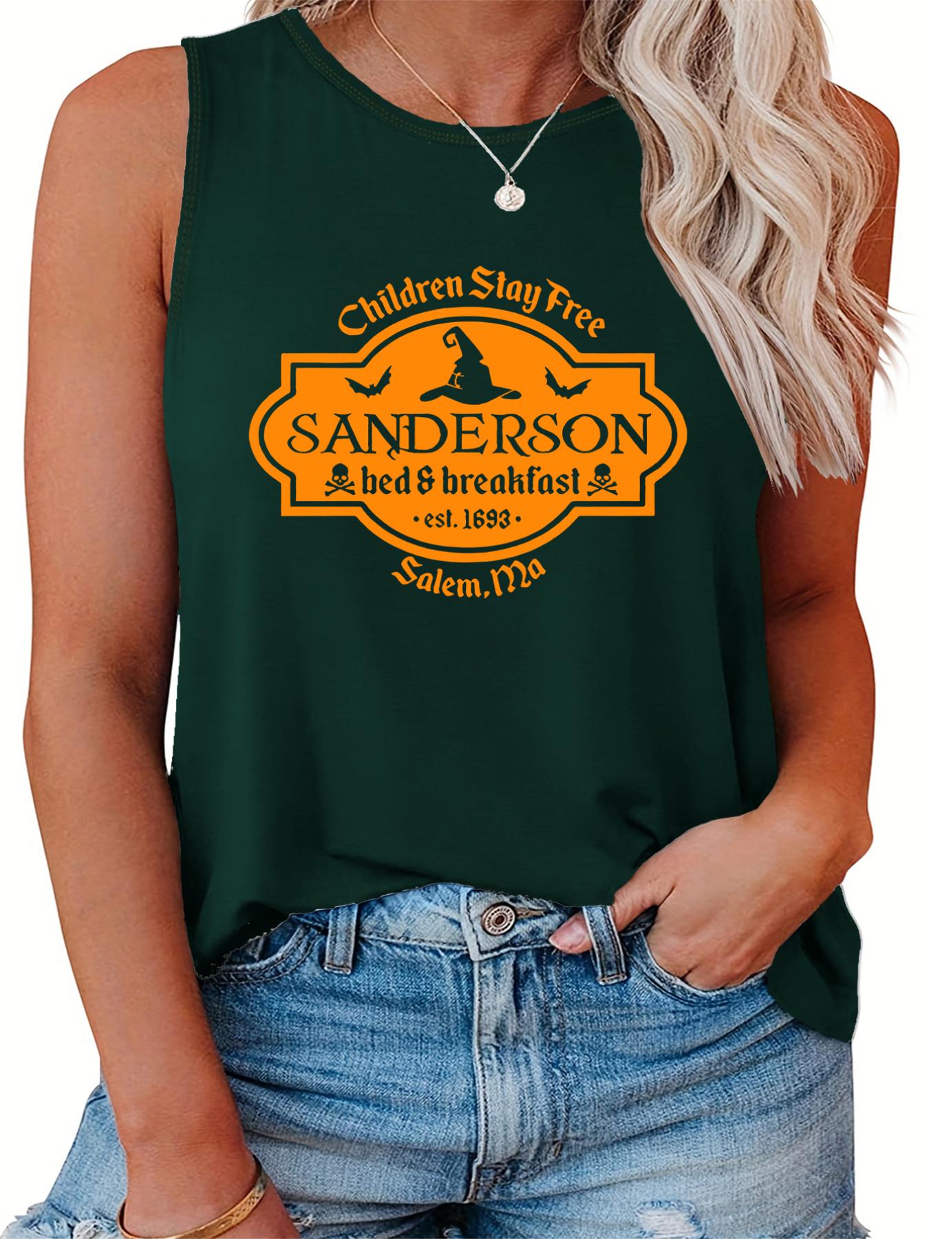 Witch House Number Print Plus Size Halloween Tank Top