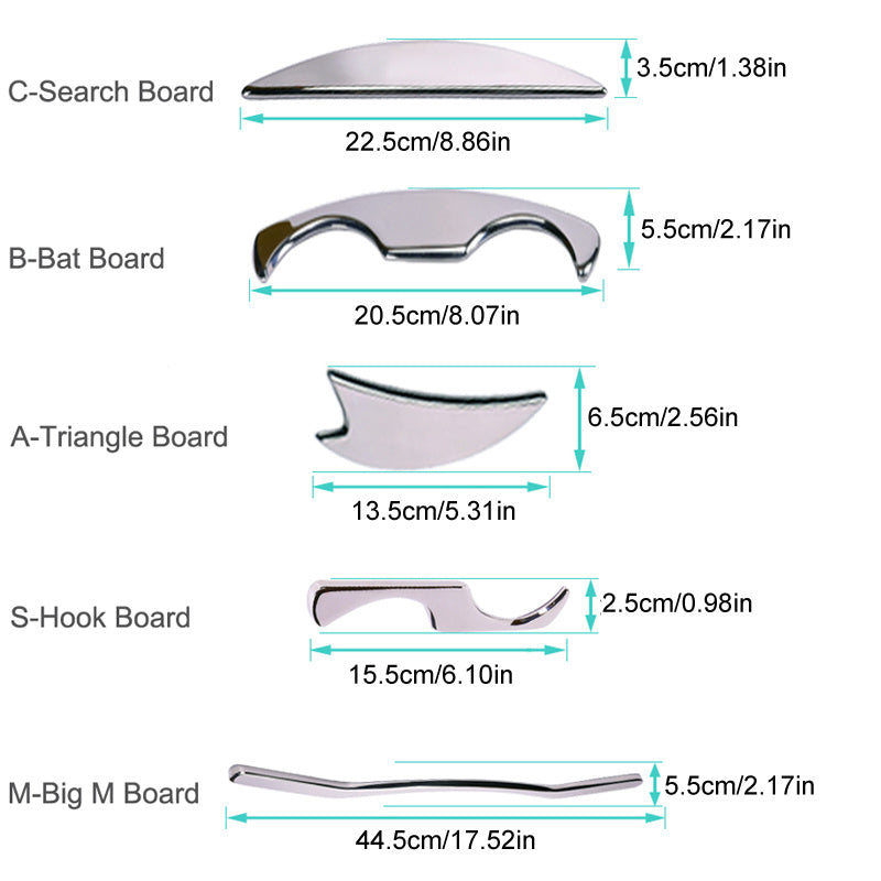 5pcs Stainless Steel IASTM Massage Tools Fascia Recovery Muscle Massager