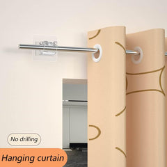 6pcs Adhesive Curtain Rod Holder Hooks Self Adhesive No Drill Nail Adjustable