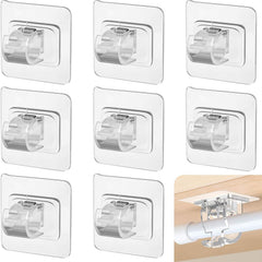 6pcs Adhesive Curtain Rod Holder Hooks Self Adhesive No Drill Nail Adjustable