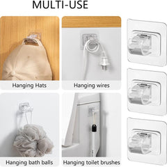 6pcs Adhesive Curtain Rod Holder Hooks Self Adhesive No Drill Nail Adjustable