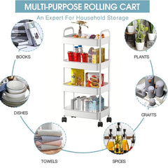 4 Tier Cart Rack For Kitchen Bathroom Office And Bedroom
