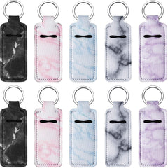 Lip Balm Holder Keychain Elastic Lip Balm Bag Keychain