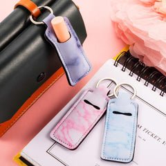 Lip Balm Holder Keychain Elastic Lip Balm Bag Keychain
