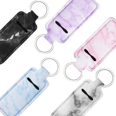 Lip Balm Holder Keychain Elastic Lip Balm Bag Keychain