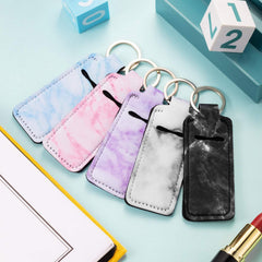 Lip Balm Holder Keychain Elastic Lip Balm Bag Keychain