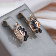 Zircon Flower Shape Earrings For Women Party Fine Jewelry