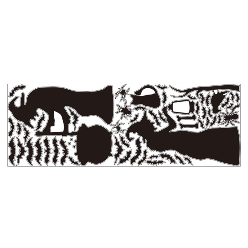 Halloween Witch and Cat Curtain Decoration
