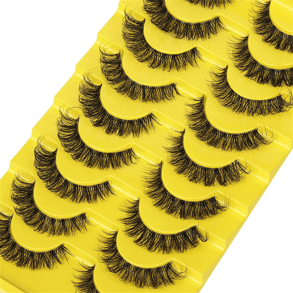 10 Pairs Faux Mink False Eyelashes Fluffy Dramatic Volume Makeup