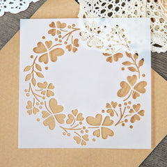 4 Leaf Grass Wreath DIY Stencil For Painting Scrapbook Coloring Embossing