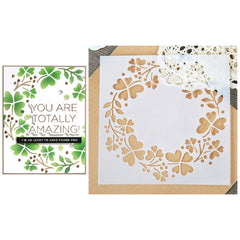 4 Leaf Grass Wreath DIY Stencil For Painting Scrapbook Coloring Embossing