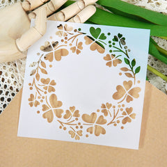 4 Leaf Grass Wreath DIY Stencil For Painting Scrapbook Coloring Embossing