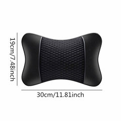 Car Headrest PU Leather Mesh Neck Pillow Soft Comfortable Seat Rest Cushion