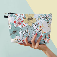 Flower Printed Makeup Bag Cosmetics Organizer Storage Bag for Travel