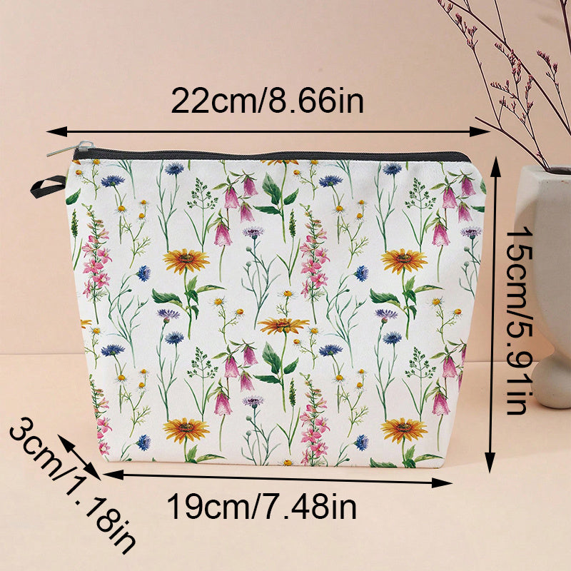 Flower Printed Makeup Bag Cosmetics Organizer Storage Bag for Travel