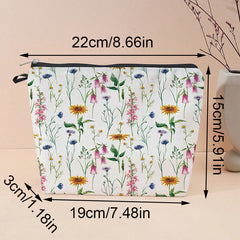 Flower Printed Makeup Bag Cosmetics Organizer Storage Bag for Travel