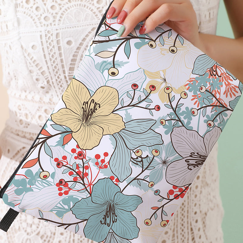 Flower Printed Makeup Bag Cosmetics Organizer Storage Bag for Travel